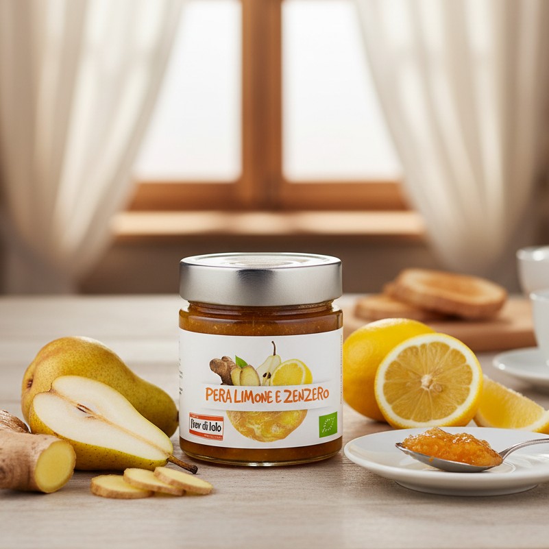 composta pere limone zenzero fior di loto