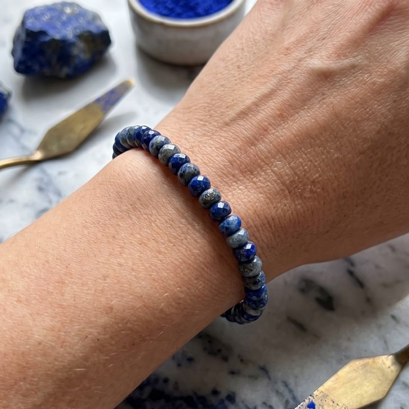 bracciale sfaccettato lapislazzulo