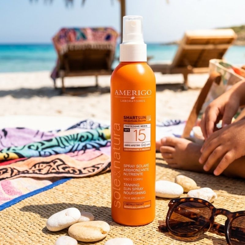 SPRAY SOLARE PROTEZIONE MEDIA SPF 15 <br>Amerigo cosmesi