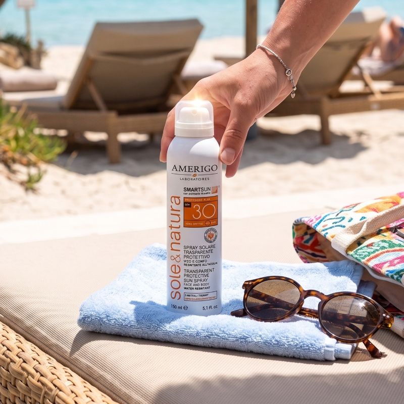 SPRAY SOLARE TRASPARENTE PROTEZIONE ALTA SPF 30 <br>Amerigo cosmesi