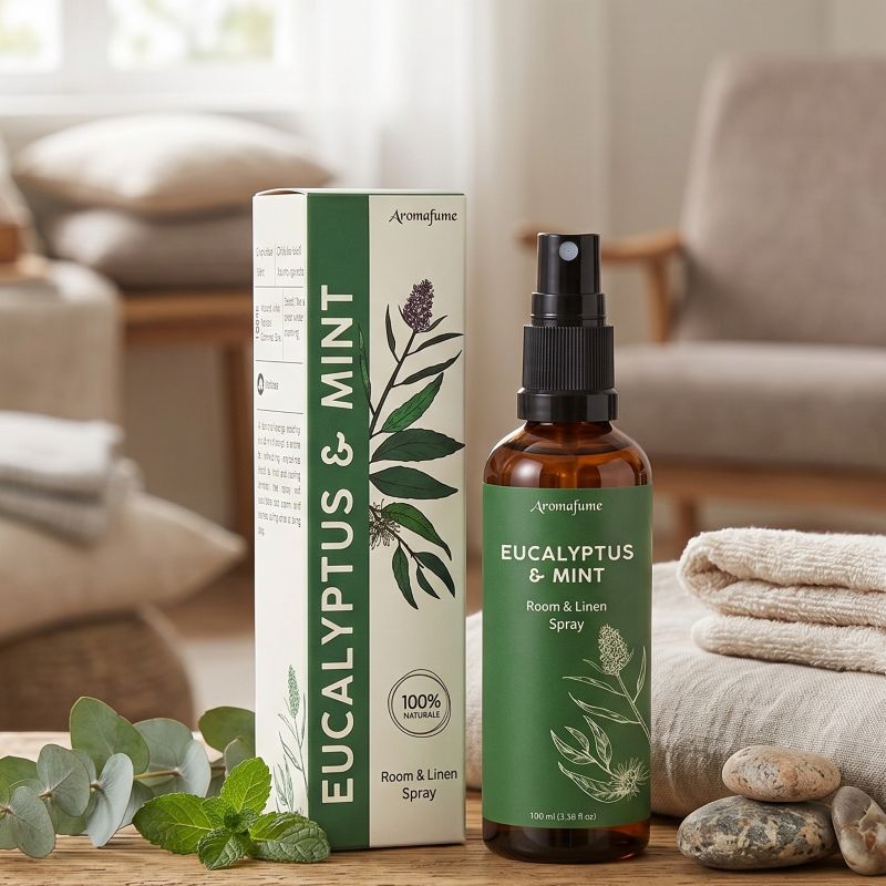 Eucalipto e Menta spray per ambienti e tessuti <BR>Aromafume