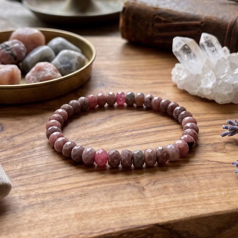 Braccialetto thulite sfaccettato elastico qualità AA