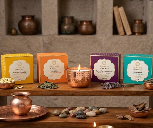 Candela profumata 2 stoppini <br>Ayurveda