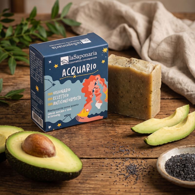 Acquario - Sapone avocado e semi di papavero <br> La Saponaria
