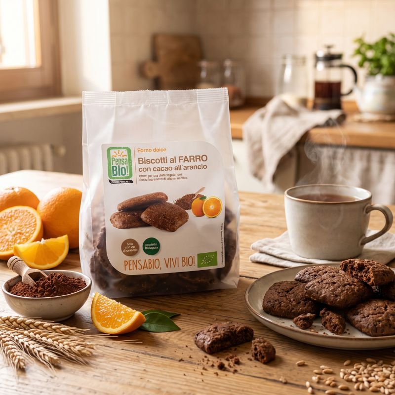 Biscotti al Farro con cacao all'arancio <br> Pensa Bio